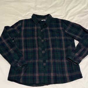 L.L. Bean Forest Green Plaid Flannel Shirt